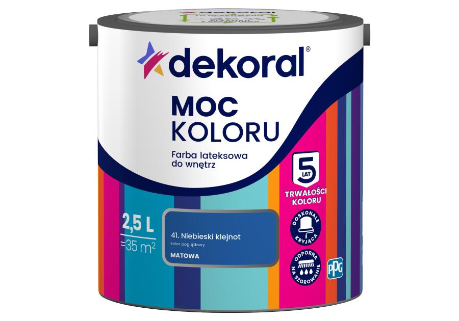 Farba lateksowa Moc Koloru niebieski klejnot 2,5 L DEKORAL