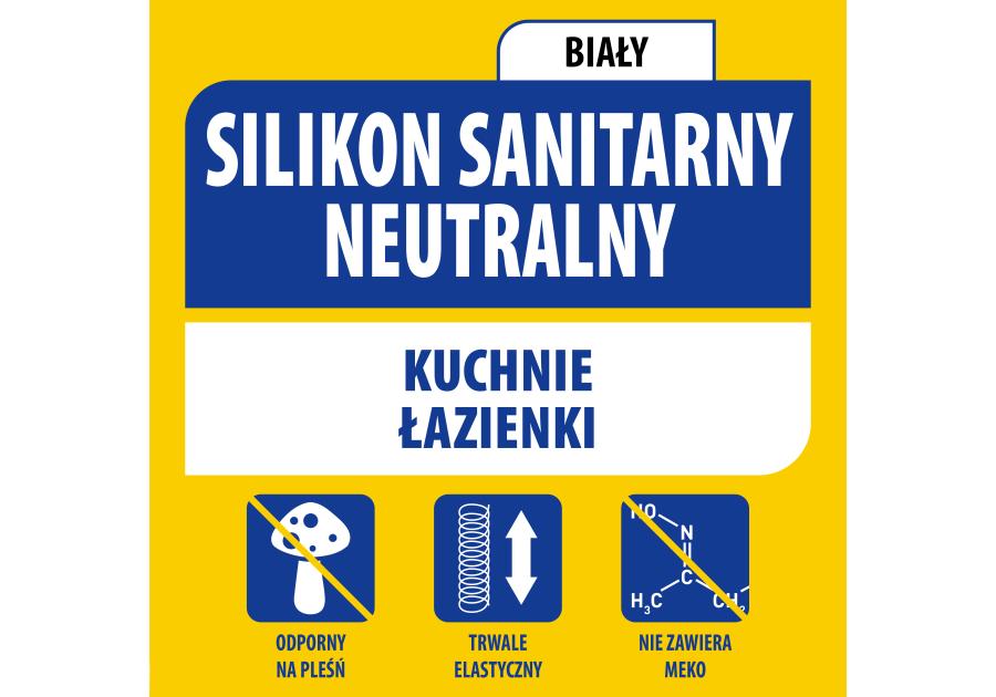 Silikon sanitarny neutralny 280 ml biały SOUDAL