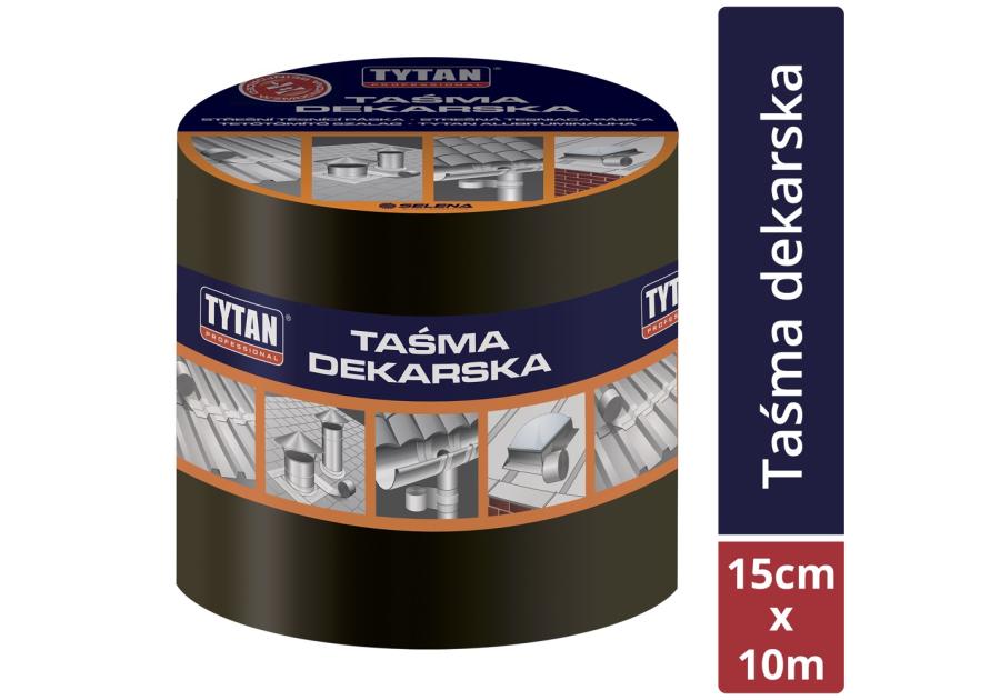 Taśma dekarska uszczelniająca wzmocniona koloru antracytu RS TAPE 15 cm - 10 m TYTAN PROFESSIONAL