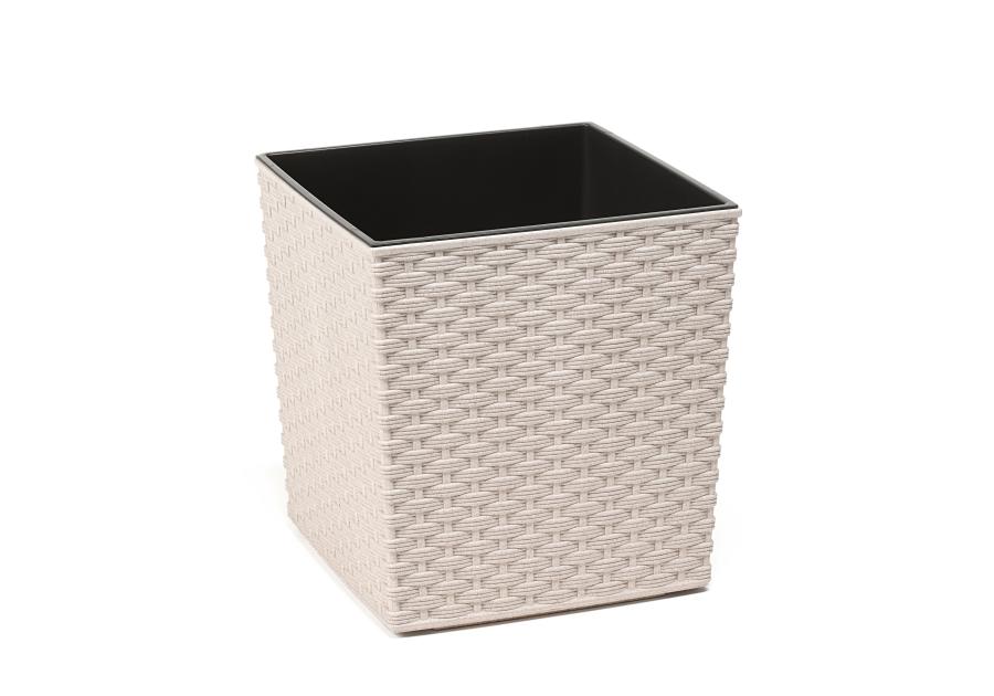Doniczka Juka Eco 19x19 cm rattan biały LAMELA