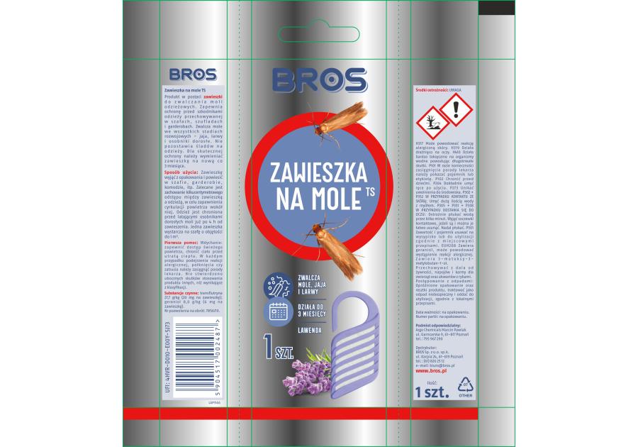 Zawieszka na mole lawendowa BROS