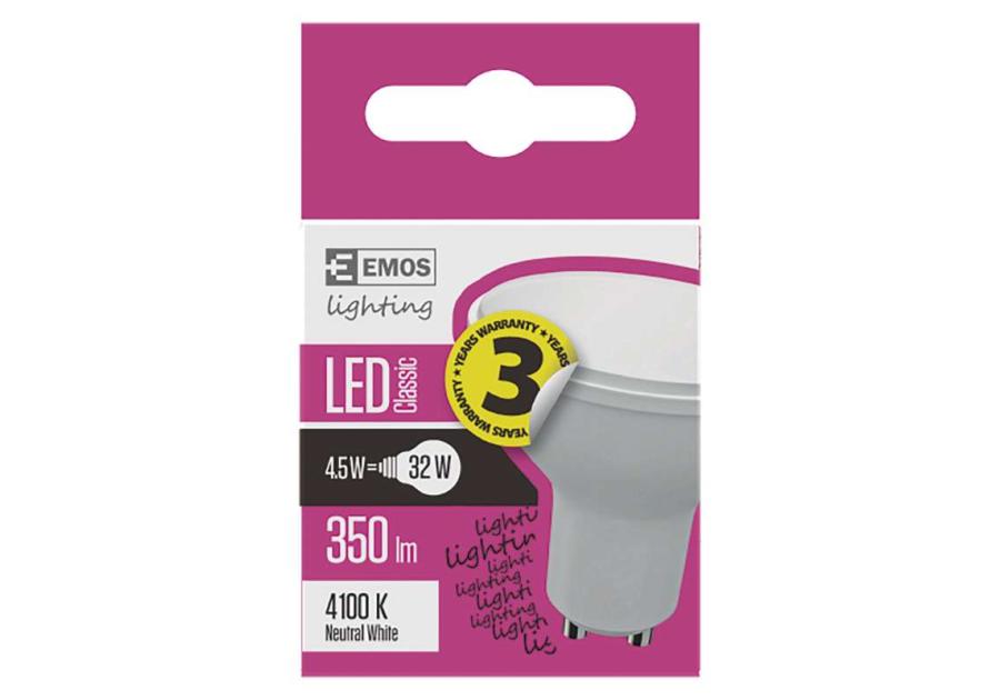 Żarówka LED MR16 4,5W GU10 neutralna biel EMOS
