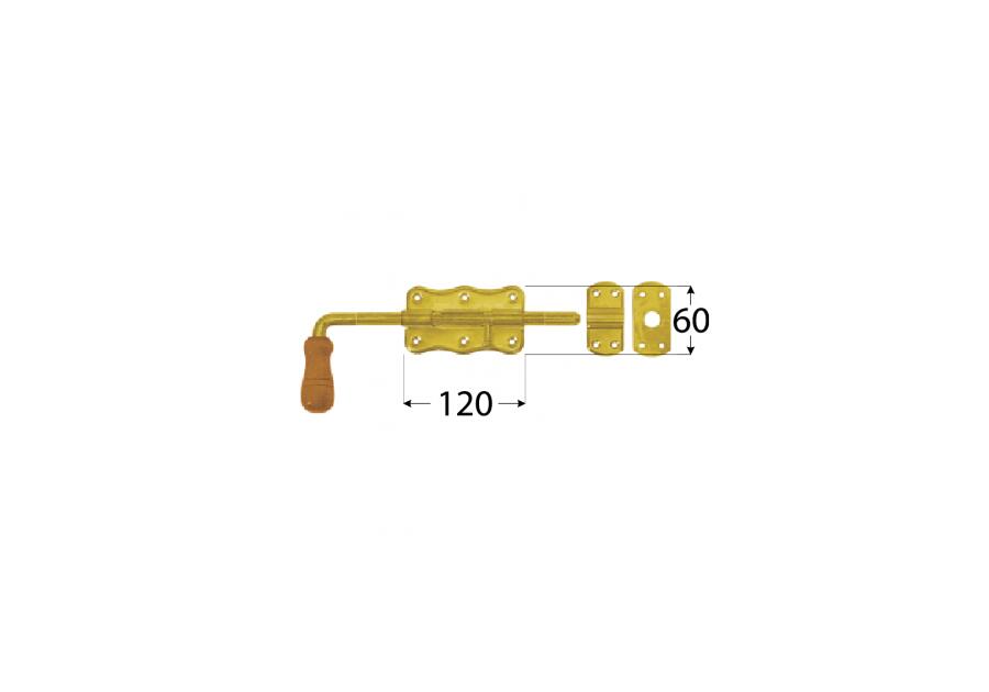 Zasuwka ryglowa 120x60x1,3 mm WRG 120 DMX