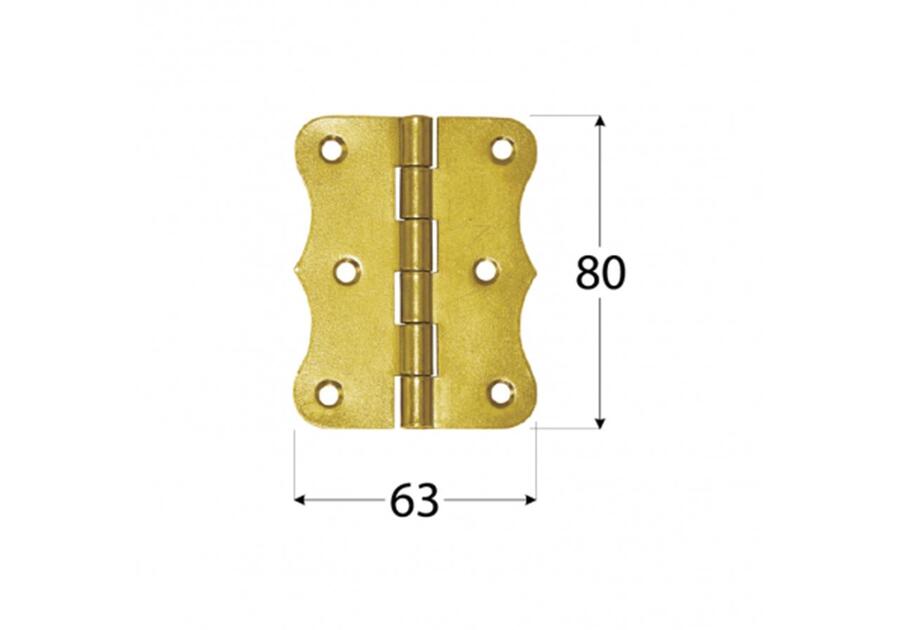 Zawias budowlany ozdobny 80x63x1,5 mm ZO80 DOMEX