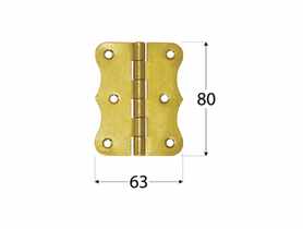 Zawias budowlany ozdobny 80x63x1,5 mm ZO80 DOMEX