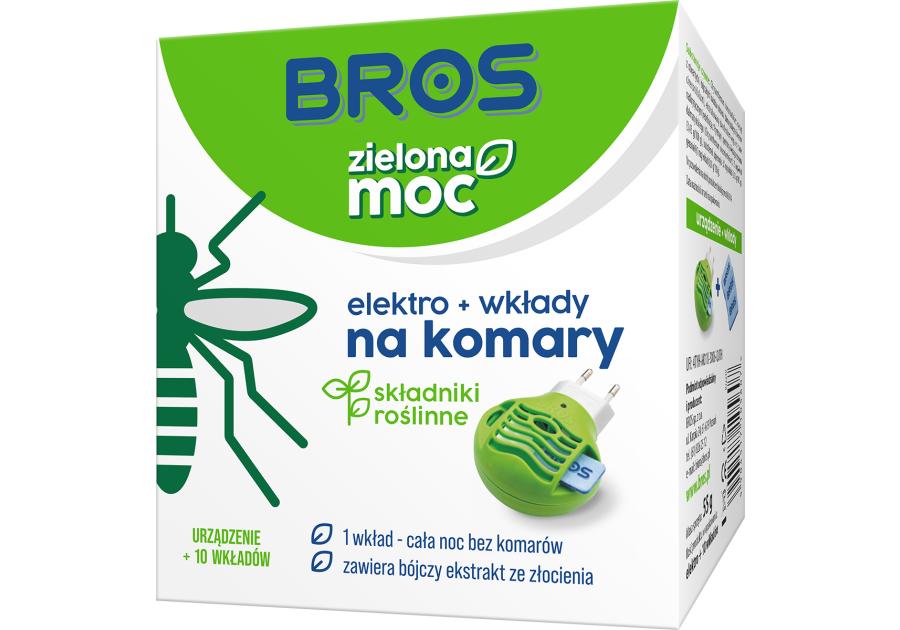 Elektrofumigator na komary Zielona Moc + 10 wkładów BROS