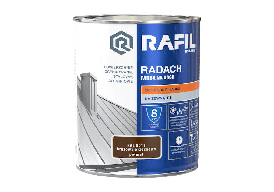 Farba dachowa brąz orzech RAL8011 0,75 L RADACH