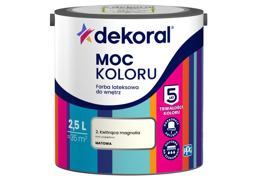 Farba lateksowa Moc Koloru kwitnąca magnolia 2,5 L DEKORAL