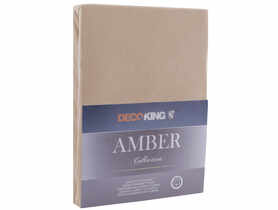 Prześcieradło Amber cappuccino 200-220x200+30 cm DECOKING