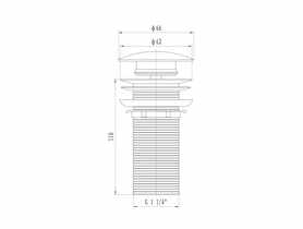 Spust umywalkowy chrowany Klik-klak długi 110 mm TYCNER