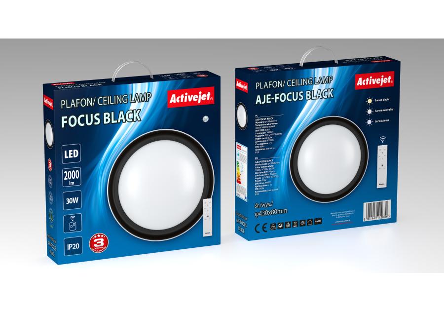 Plafon led activejet aje-focus black + pilot ACTION