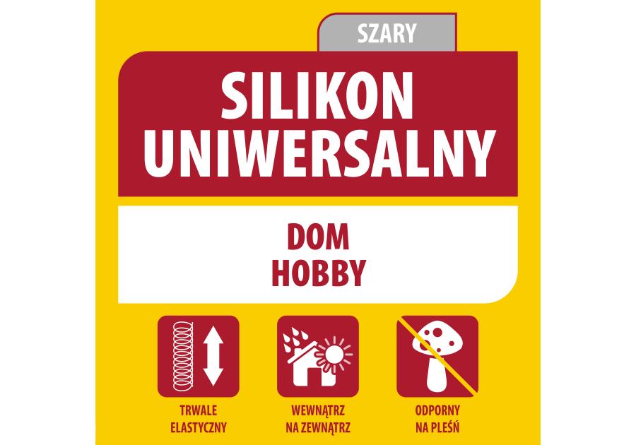 Silikon uniwersalny 280 ml szary SOUDAL