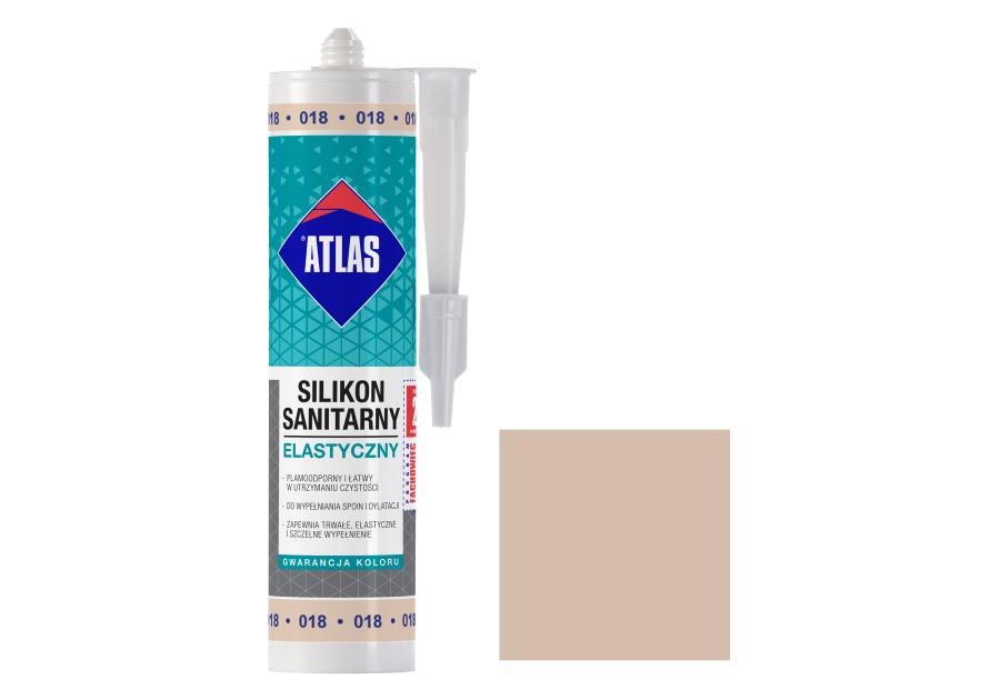 Silikon sanitarny elastyczny 018 beż pastelowy 280 ml ATLAS