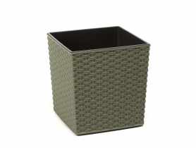 Doniczka Juka Eco 19x19 cm rattan zielony leśny LAMELA