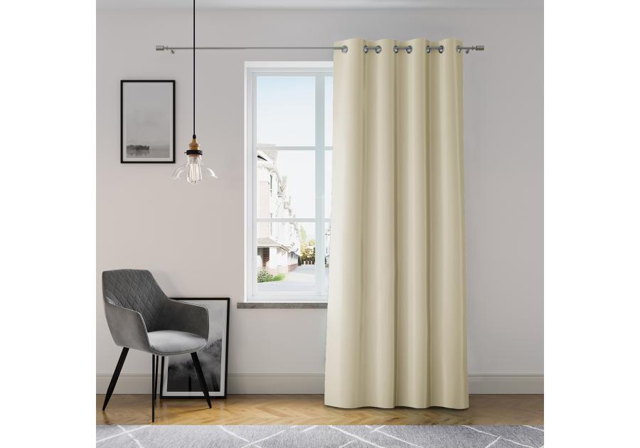 Zasłona Oxford Eyelets beżowy 140x250 cm AMELIAHOME