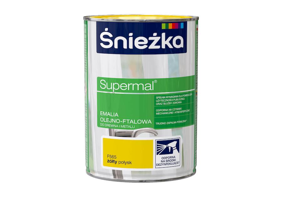 Farba do drewna i metalu Supermal 0,8 L żółty ŚNIEŻKA