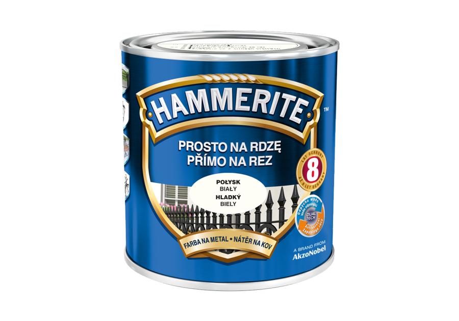 Farba do metalu 0,7 L biały połysk HAMMERITE