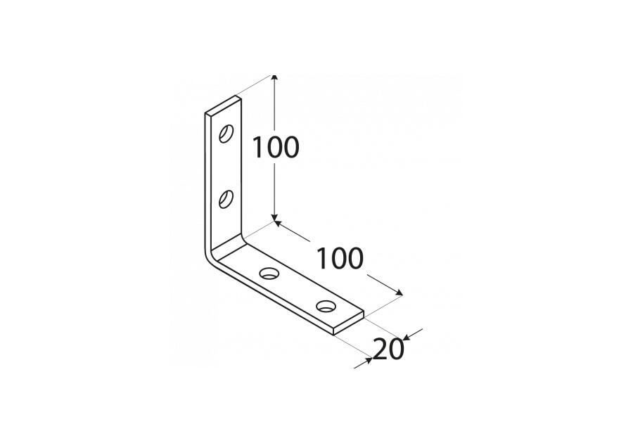 Kątownik wąski 10x10x2 cm KW5 DMX