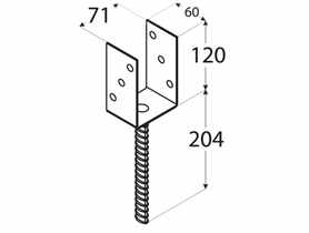 Podstawa słupa 7,1x12 cm typ U DMX