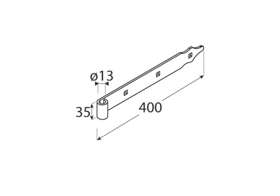 Zawias pasowy 40x3 cm fi 10 mm ZP 400 DMX