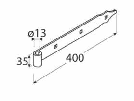 Zawias pasowy 40x3 cm fi 10 mm ZP 400 DMX