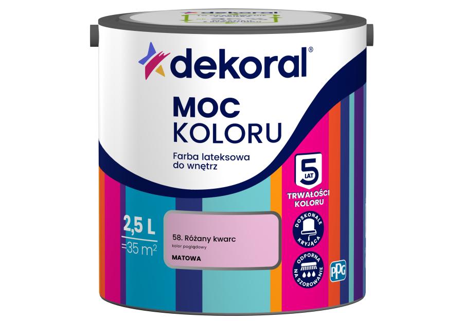 Farba lateksowa Moc Koloru różany kwarc 2,5 L DEKORAL