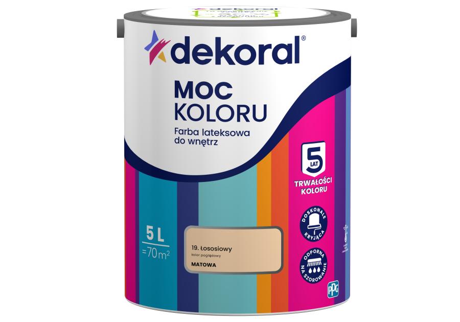 Farba lateksowa Moc Koloru łososiowy 5 L DEKORAL