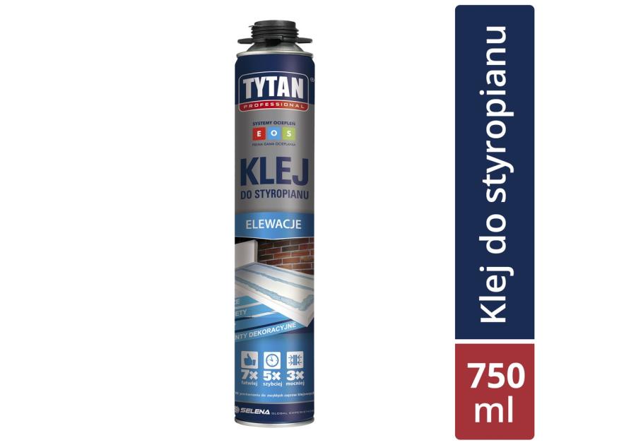 KKlej do styropianu w wersji pistoletowej niebieski Eos 750 ml TYTAN PROFESSIONAL