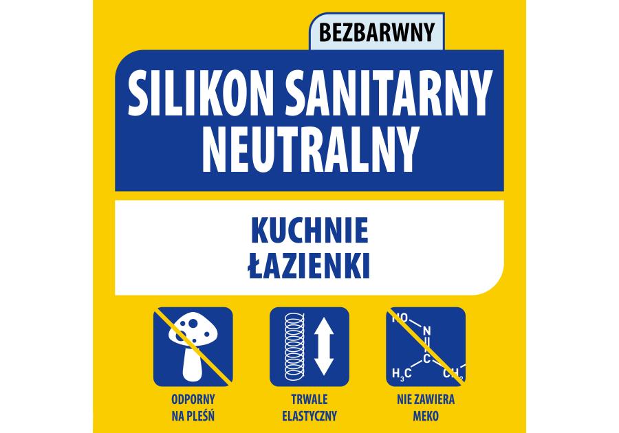 Silikon sanitarny neutralny 280 ml bezbarwny SOUDAL