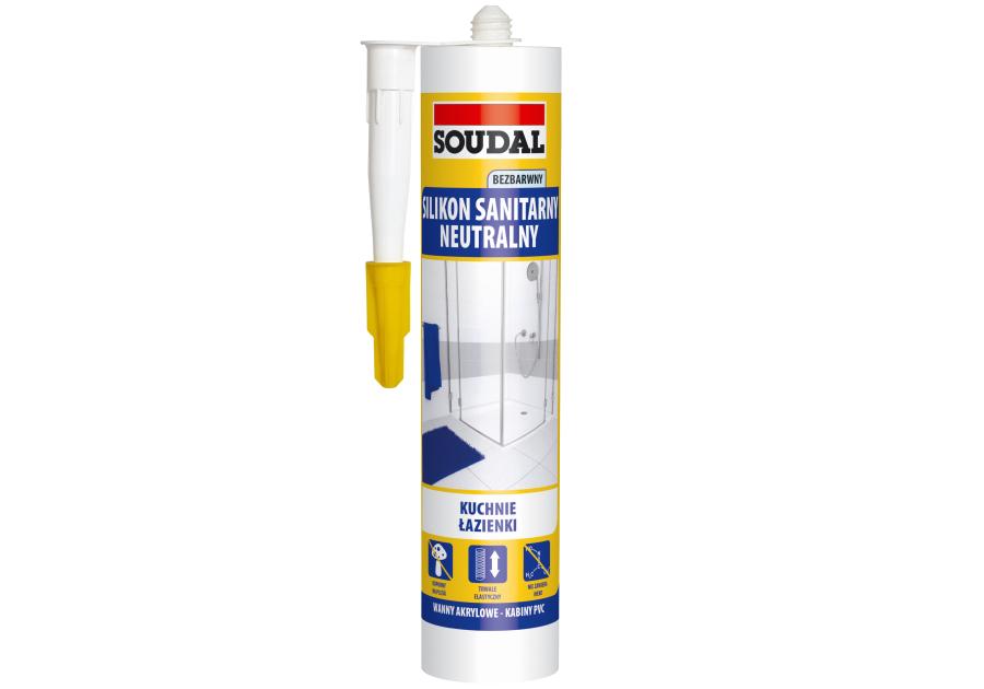 Silikon sanitarny neutralny 280 ml bezbarwny SOUDAL