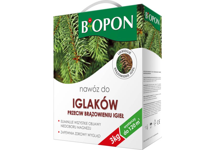 Nawóz do iglaków przeciw brązowieniu igieł granulat 3 kg BIOPON