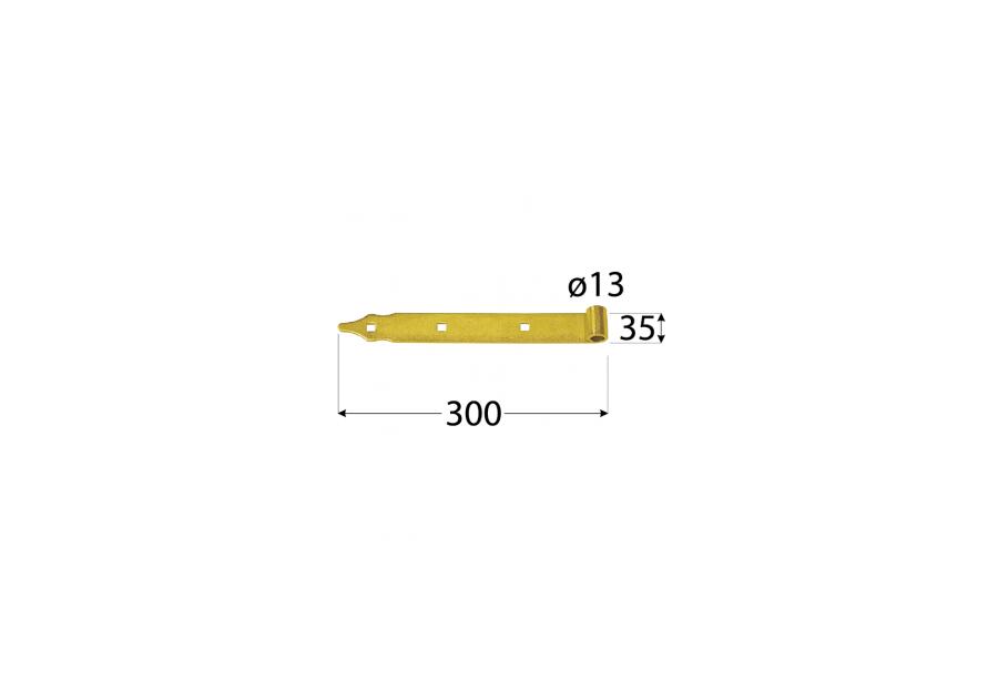 Zawias pasowy 300x35/4 mm fi 13 mm czarny DMX