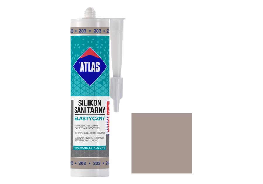 Silikon sanitarny elastyczny 203 stalowy 280 ml ATLAS