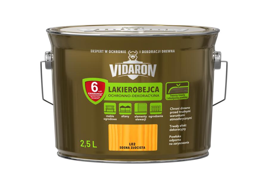 Lakierobejca do drewna sosna złocista 2,5 L VIDARON