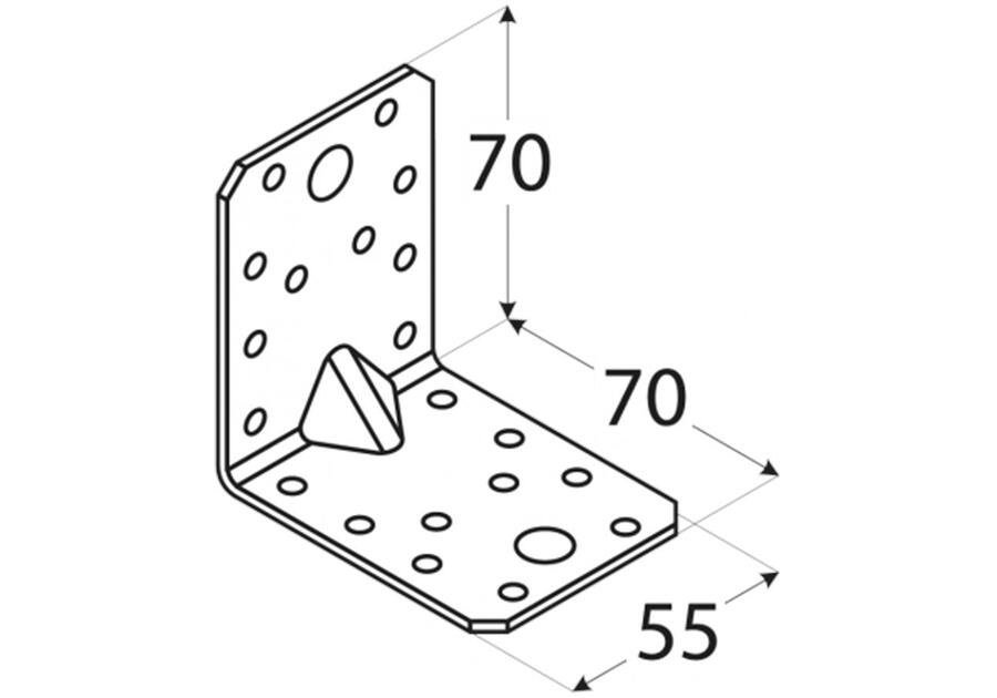 Kątownik z przetłoczeniem 7x7x5,5 cm KP4 DMX