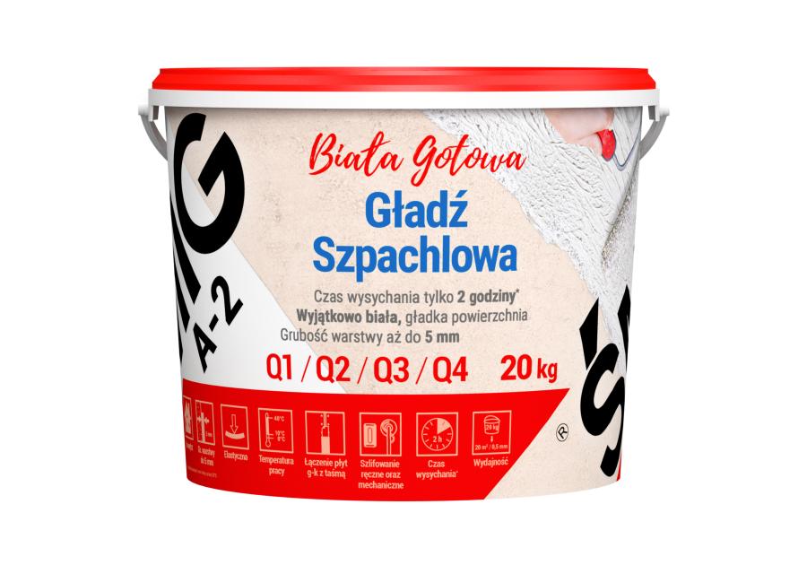 Gładź szpachlowa A-2 biała gotowa 20 kg ŚMIG