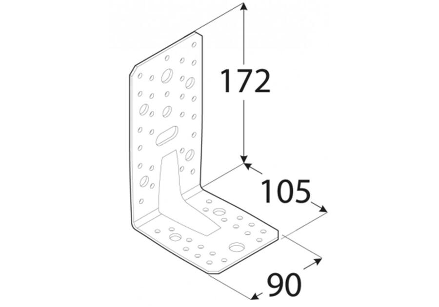 Kątownik z przetłoczeniem 17,2x10,5x9 cm KP6 DMX