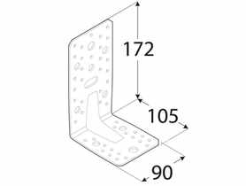 Kątownik z przetłoczeniem 17,2x10,5x9 cm KP6 DMX