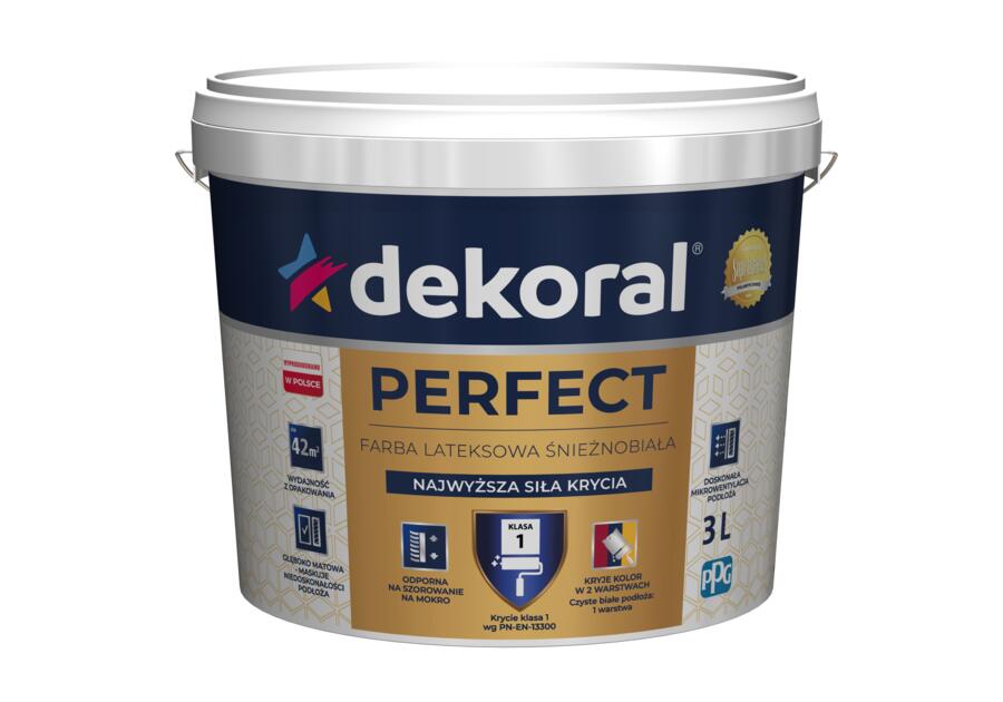Farba lateksowa śnieżnobiała 3 L Perfect DEKORAL