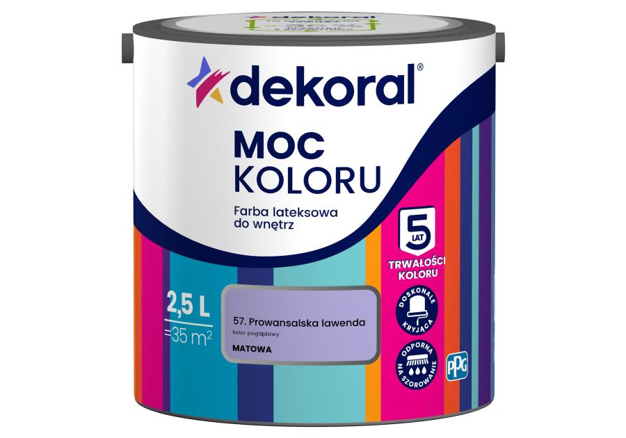 Farba lateksowa Moc Koloru prowansalska lawenda 2,5 L DEKORAL