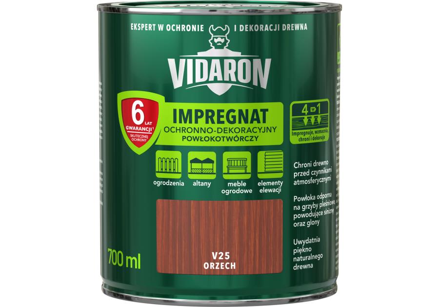 Impregnat powłokotwórczy orzech V25 0,7 L VIDARON