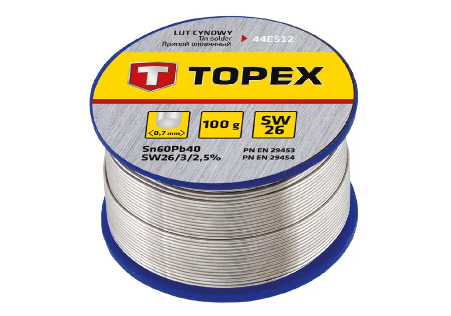 Lut cynowy 60% Sn, drut 0.7 mm, 100 g TOPEX