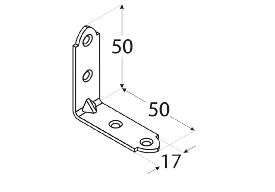 Kątownik wąski z blachy ocynkowanej 5x5x1,7 cm KW03 DMX