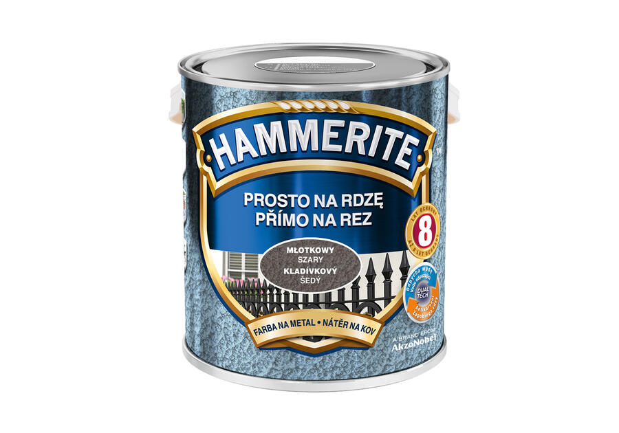 Farba do metalu 2,5 L młotkowy szary HAMMERITE