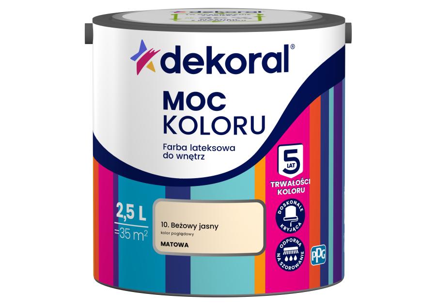 Farba lateksowa Moc Koloru beżowy jasny 2,5 L DEKORAL