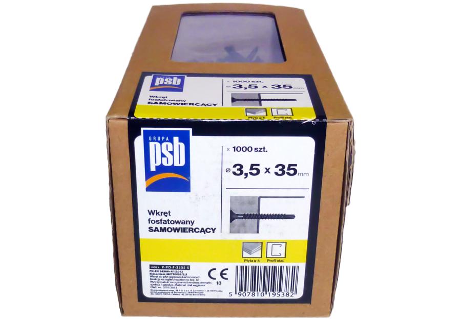 Wkręt fosfatowany samowiercący 3,5x35 mm - 1000 szt. SILA