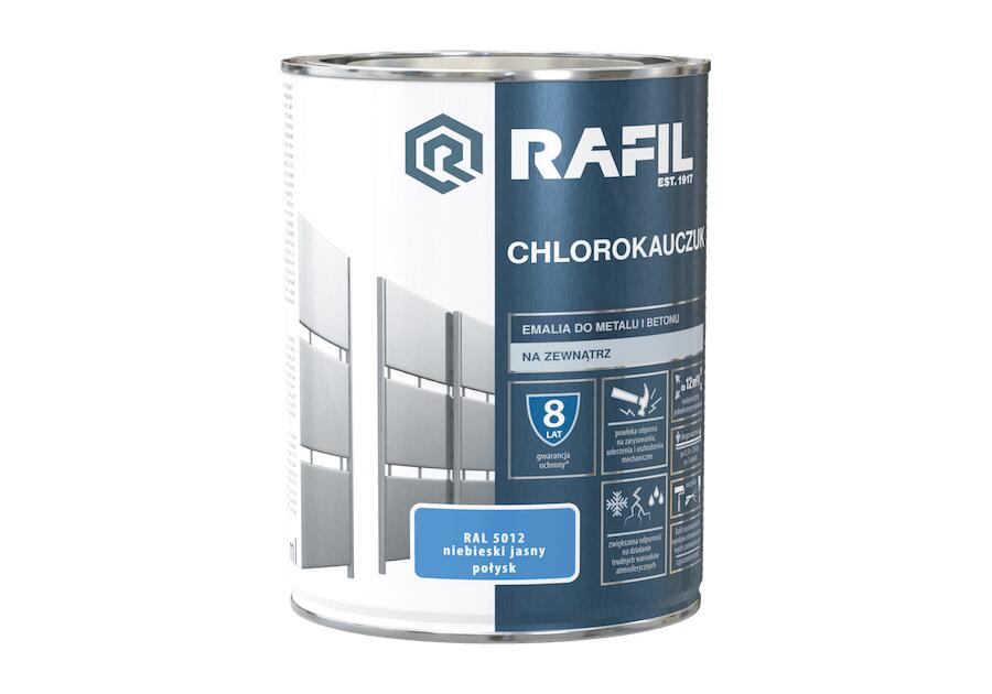 Emalia chlorokauczukowa niebieski jasny RAL5012 0,9 L RAFIL