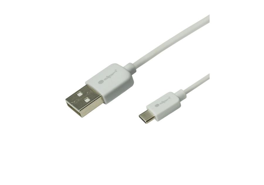 Przewód USB 2.0 typu A - USB typu C, 1m, gumowy biały EN105 DPM SOLID