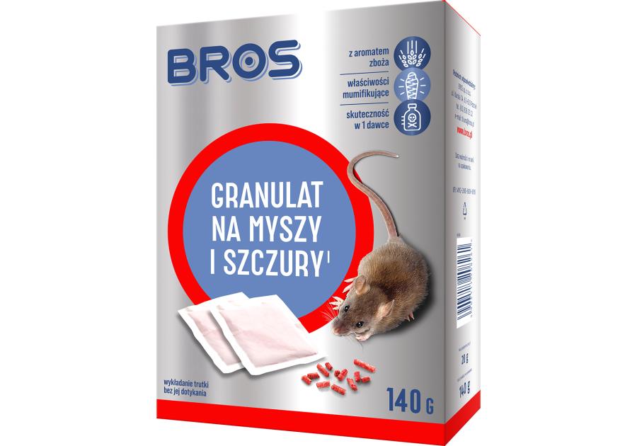 Granulat na myszy i szczury 140 g BROS