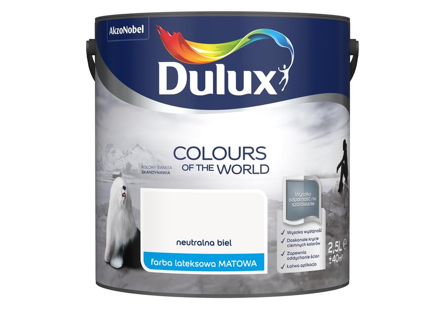 Farba lateksowa Kolory Świata 2,5 L neutralna biel DULUX